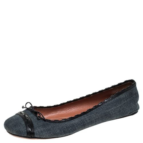 Black/ Denim Bow Ballet Flats Size 37 - Alaia - Modalova