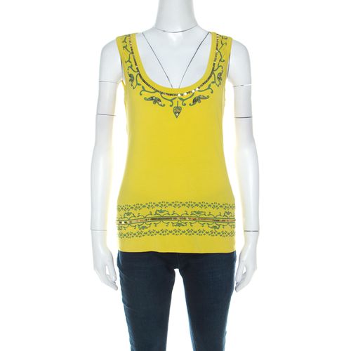 Paisley Printed Cotton Sequin Detail Top L - Alberta Ferretti - Modalova