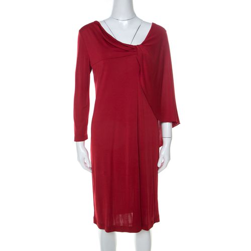 Silk Jersey Asymmetric Batwing Sleeve Dress M - Alberta Ferretti - Modalova