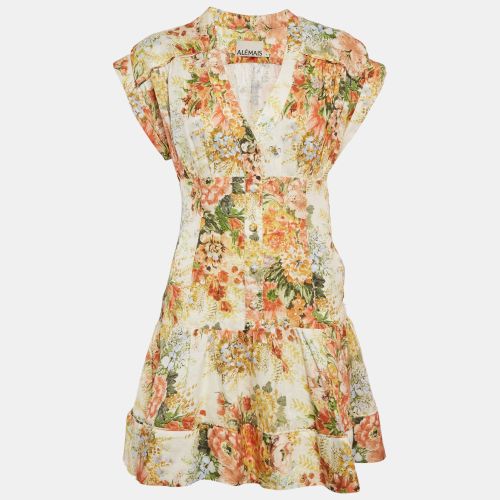 Sylvia Floral Hemp Mini Dress M - Alemais - Modalova