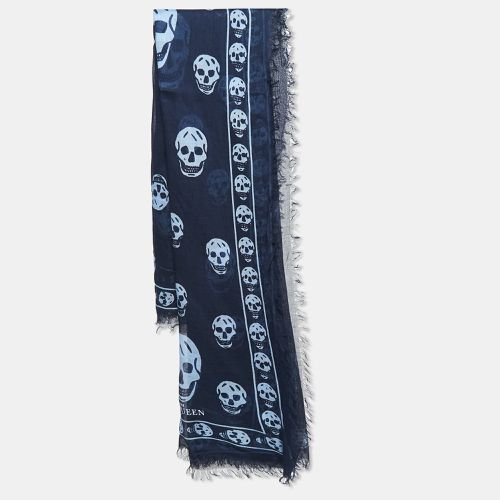 Skull Print Modal Blend Scarf - Alexander McQueen - Modalova