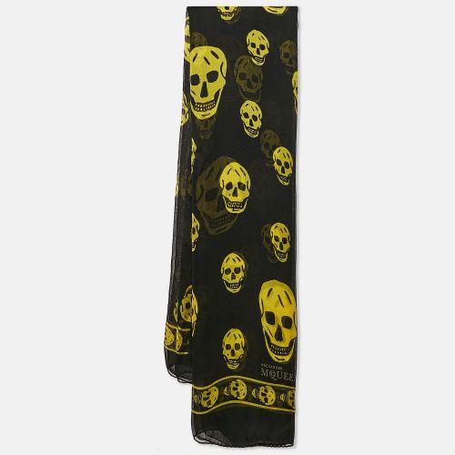 Skull Print Silk Scarf - Alexander McQueen - Modalova