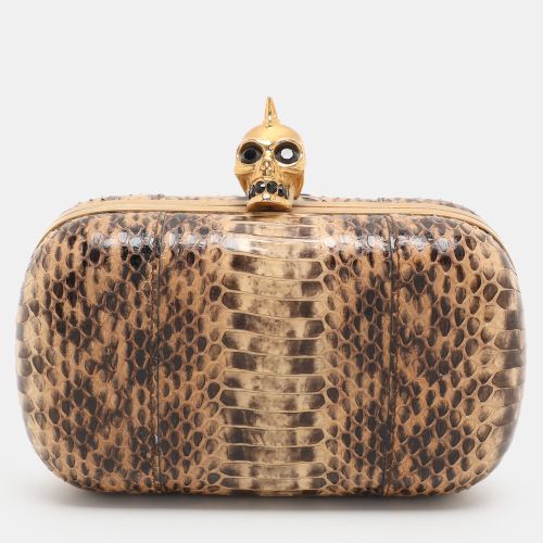 Python Leather Skull Clutch - Alexander McQueen - Modalova