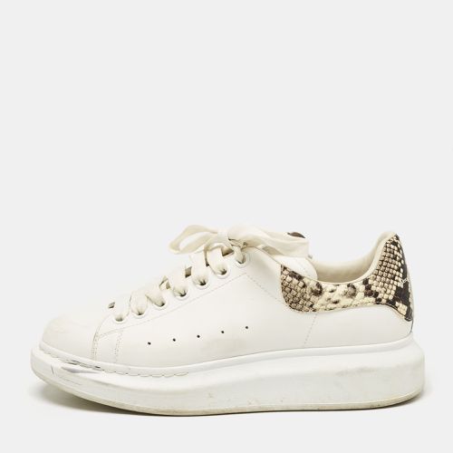 Leather and Snakeskin Effect Oversized Sneakers Size 40 - Alexander McQueen - Modalova