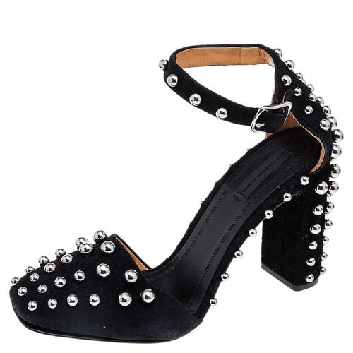 Suede Studded Block Heel Ankle Strap Sandals Size 38 - Alexander Wang - Modalova