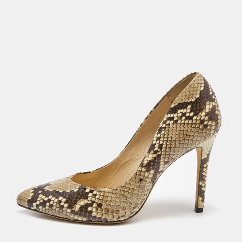 Alexandra Birman Beige/ Python Pointed Toe Pumps Size 37.5 - Alexandre Birman - Modalova