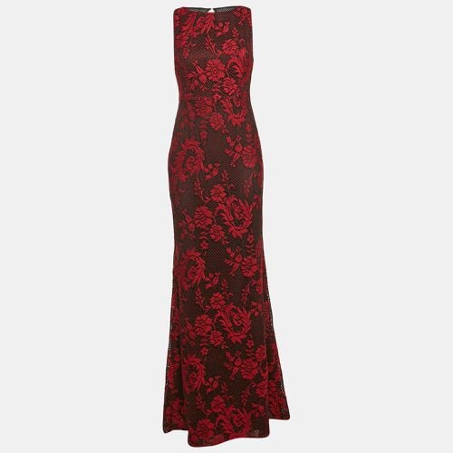 Black Floral Patterned Knit Sleeveless Maxi Dress M - Alice + Olivia - Modalova