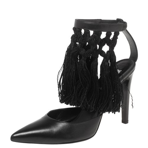 Leather Fringe Ankle Strap Sandals Size 38.5 - Aquazzura - Modalova