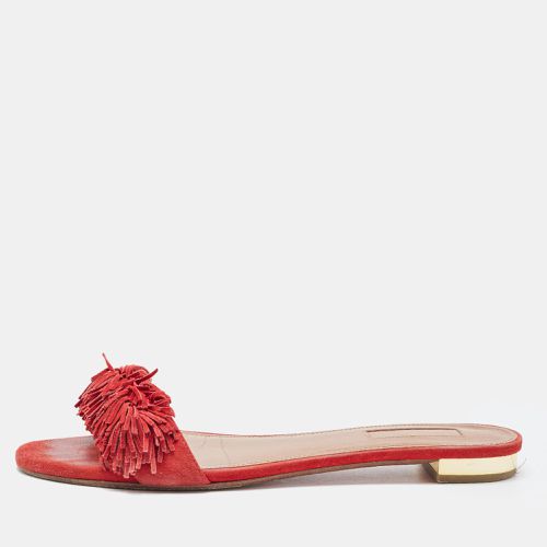 Suede Wild Thing Flat Slides Size 38.5 - Aquazzura - Modalova