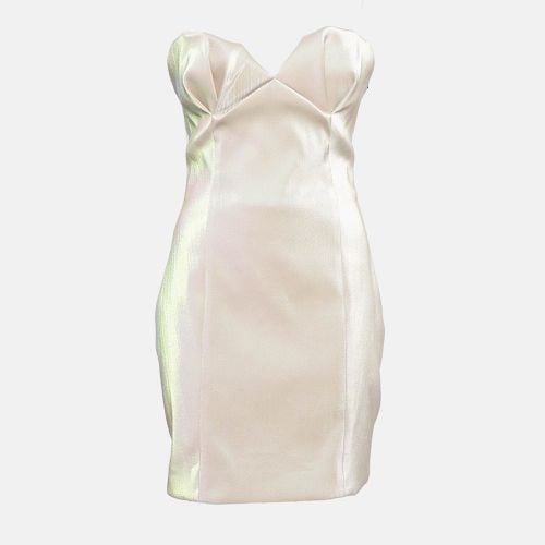 Champagne Lame Strapless Mini Dress M - Area - Modalova