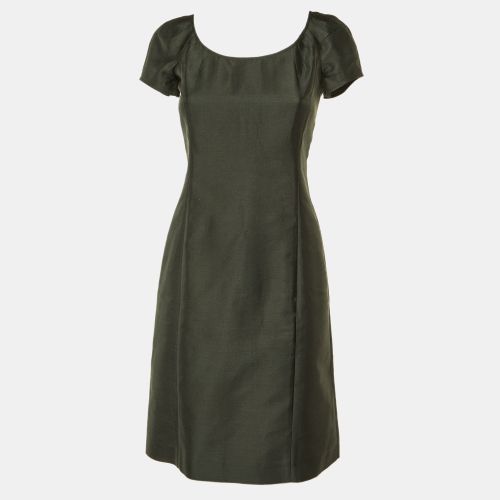 Charcoal Mulberry Silk Sheath Dress S - Armani Collezioni - Modalova