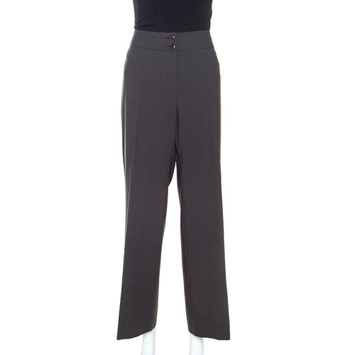 Wool Wide Leg Trousers L - Armani Collezioni - Modalova