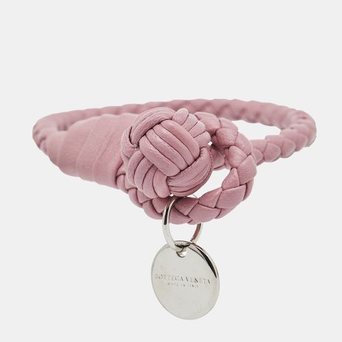 Intrecciato Leather Silver Tone Bracelet S - Bottega Veneta - Modalova