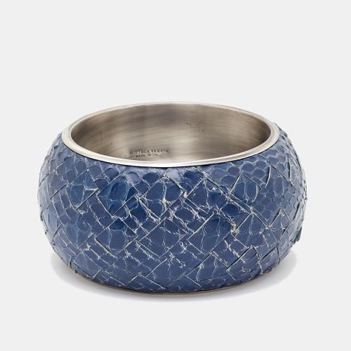 Snakeskin Leather Sterling Silver Bangle Bracelet - Bottega Veneta - Modalova