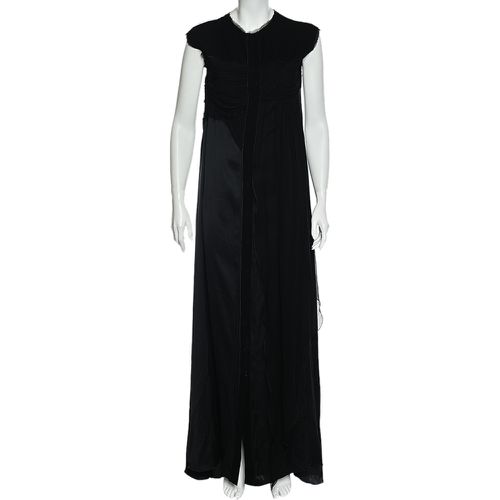 Silk Draped Detail Button Front Maxi Dress M - Bottega Veneta - Modalova