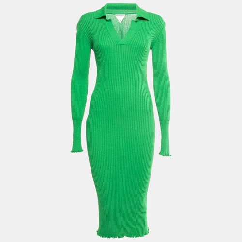 Ribbed Cotton Knit Collared Dress M - Bottega Veneta - Modalova