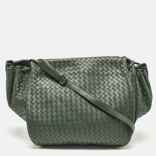 Intrecciato Leather Flap Messenger Bag - Bottega Veneta - Modalova