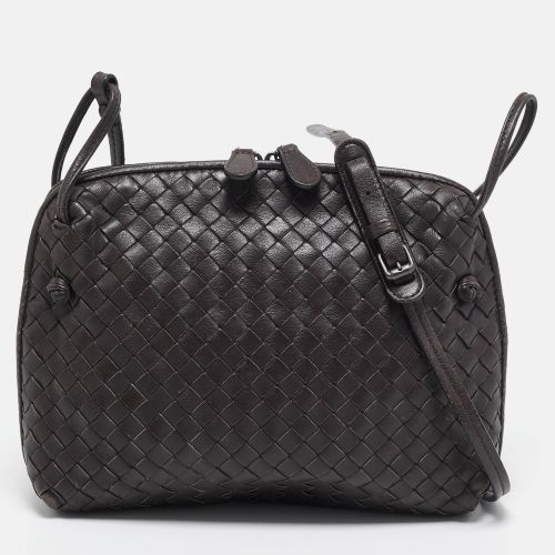 Dark Intrecciato Leather Nodini Crossbody Bag - Bottega Veneta - Modalova