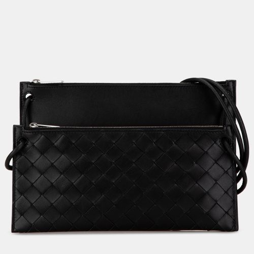 Leather Intrecciato Double Pouch Bag - Bottega Veneta - Modalova