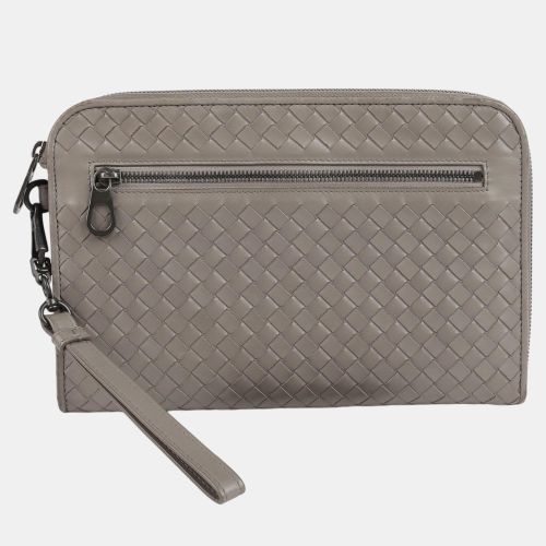 Intrecciato Leather Document Case Clutch Bag - Bottega Veneta - Modalova