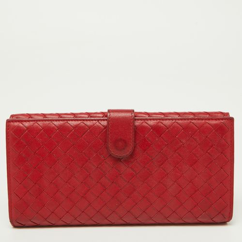 Intrecciato Leather Flap Continental Wallet - Bottega Veneta - Modalova