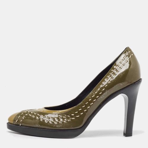 Olive /Brown Patent Leather Pumps Size 38 - Bottega Veneta - Modalova