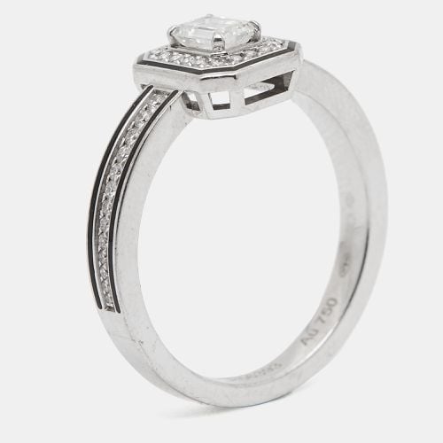 Vendôme liseré Diamonds Lacquer 18k White Gold Ring Size 54 - Boucheron - Modalova