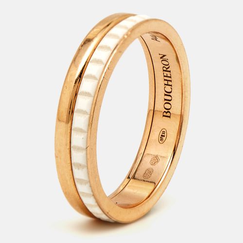 Quatre Edition Ceramic 18k Rose Gold Ring Size 50 - Boucheron - Modalova