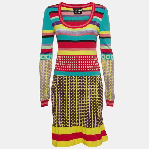 Patterned Lurex Knit Mini Dress M - Boutique Moschino - Modalova