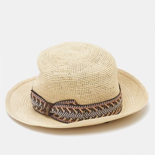 Straw Semi Crochet Panama Hat - Borsalino - Modalova