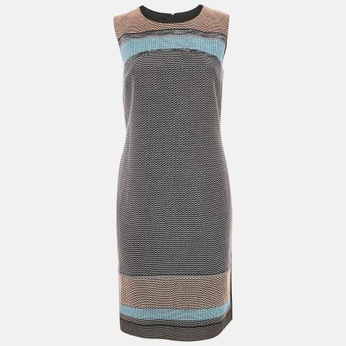 Blue Textured Cotton Blend Short Dress S - Boss By Hugo Boss - Modalova