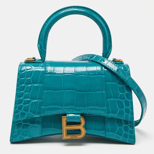 Croc Embossed Leather XS Hourglass Top Handle Bag - Balenciaga - Modalova