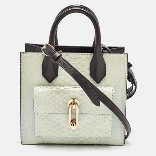 Mint /Black Python and Leather Mini Maillon All Afternoon Tote - Balenciaga - Modalova