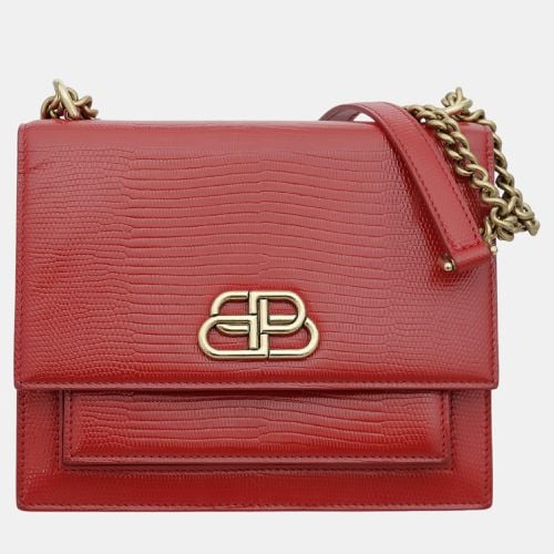 Lizard Embossed Leather Small Sharp Shoulder Bag - Balenciaga - Modalova