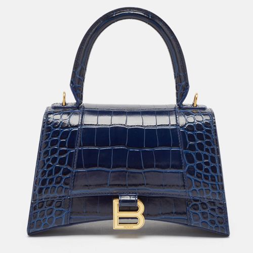 Croc Embossed Leather Small Hourglass Top Handle Bag - Balenciaga - Modalova