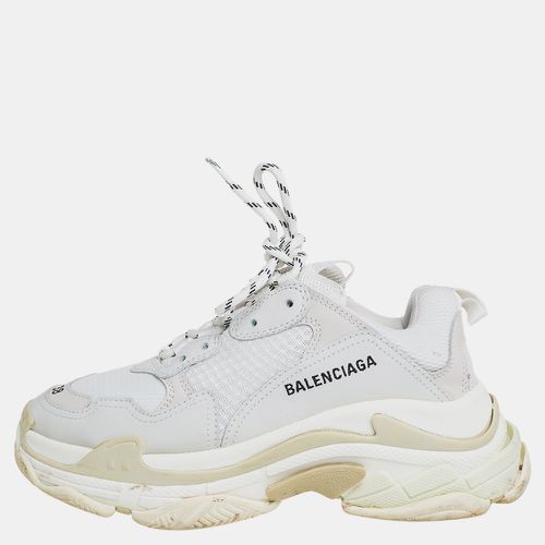 Mesh And Leather Triple S Sneakers Size 38 - Balenciaga - Modalova