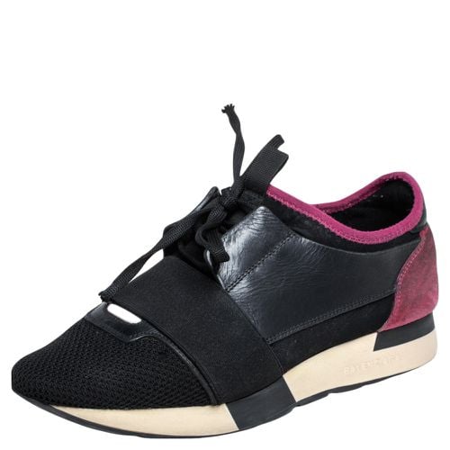 Pink Leather And Mesh Race Runner Sneakers Size 38 - Balenciaga - Modalova