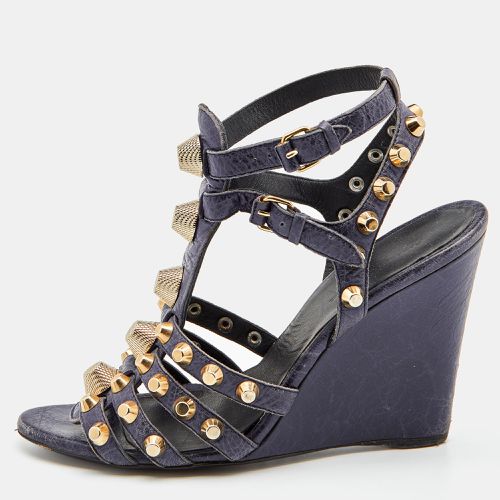 Leather Arena Studded Gladiator Wedge Sandals Size 40 - Balenciaga - Modalova