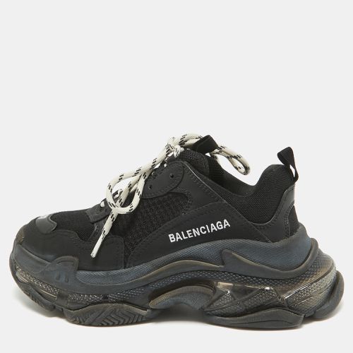 Faux Leather and Mesh Triple S Clear Sole Sneakers Size 37 - Balenciaga - Modalova