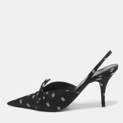 BB Print Satin Knife Slingback Pumps Size 38 - Balenciaga - Modalova