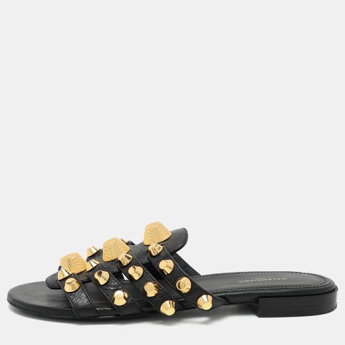 Leather Arena Flat Slides Size 35 - Balenciaga - Modalova