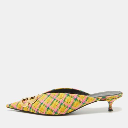 Tricolor Plaid Canvas BB Knife Mules Size 40 - Balenciaga - Modalova