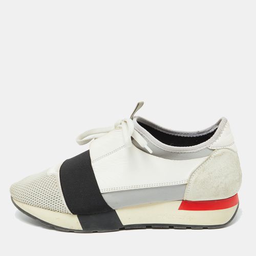 Leather,Mesh and Suede Race Runner Low Top Sneakers Size 40 - Balenciaga - Modalova