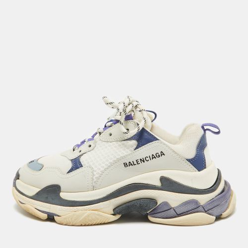 Faux Leather and Mesh Triple S Lace Up Sneakers Size 38 - Balenciaga - Modalova