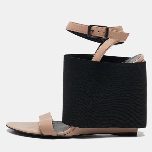 Elastic and Leather Wedge Ankle Strap Sandals Size 39.5 - Balenciaga - Modalova