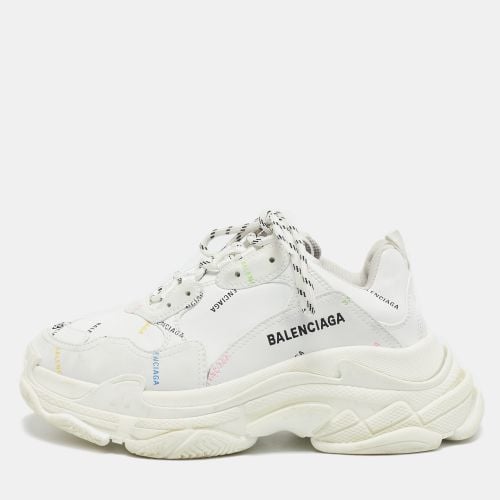 Leather Triple S All Over Logo Sneakers Size 39 - Balenciaga - Modalova