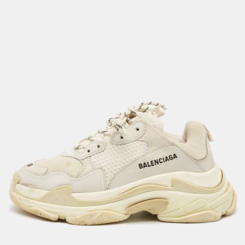 Faux Leather and Mesh Triple S Lace Up Sneakers Size 39 - Balenciaga - Modalova