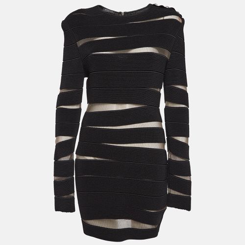 Open Knit Long Sleeve Mini Dress L - Balmain - Modalova