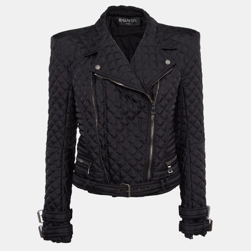 Synthetic Quilted Biker Jacket L - Balmain - Modalova