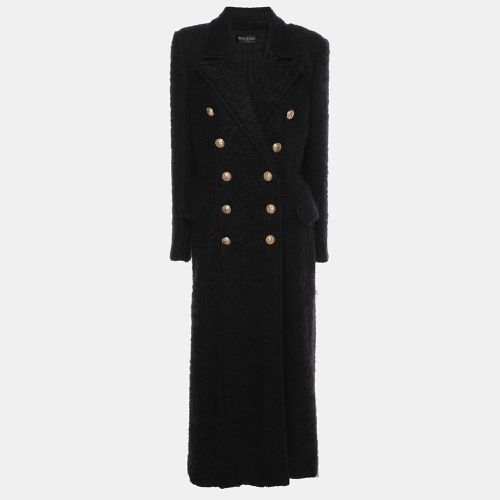 Mohair Wool Double Breasted Long Coat L - Balmain - Modalova